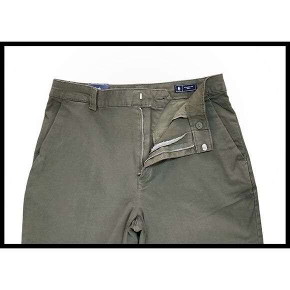 NWT Gap Everyday Straight Up Khaki Pants Mid Rise Stretch Olive Green 6 New - Picture 4 of 11
